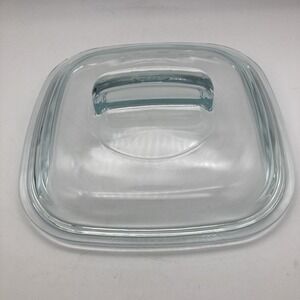 VINTAGE PYREX CLEAR GLASS CASSEROLE DISH LID ONLY 648C FITS 7" Square